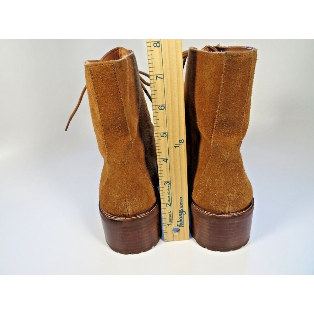 Madewell Tan Suede Lace-Up Combat Boots - Picture 6 of 14